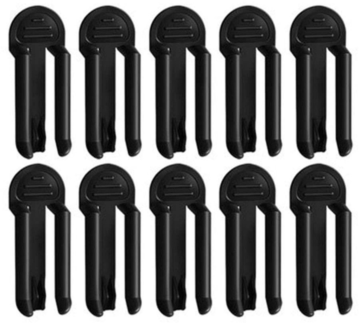 Vuilniszak Clips - Afvalzak Klemmen - Afval Sorteren - Compact Formaat - 10 stuks - Zwart