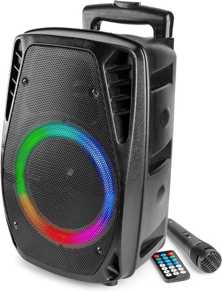 Draagbare speaker - Muziek box Bluetooth - Muziek afspelen - Met LED verlichting - 300W - Zwart