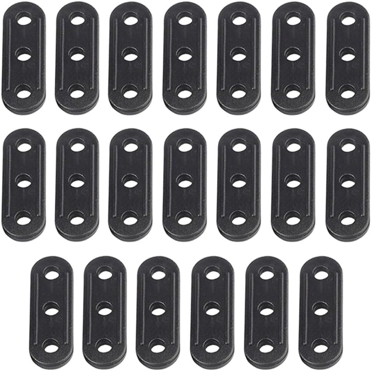 20 stuks 3-gaats plastic tent touw spanbanden koordspanners voor kamperen - wandelen - picknick - outdoor activiteiten (zwart)