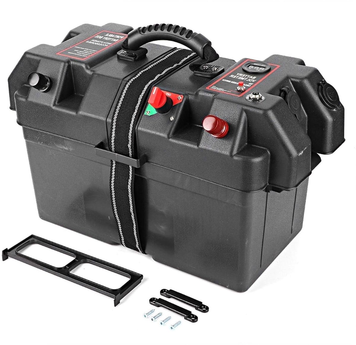 Autobatterij Kist - Accubak Power Box - Voertuigen Organiseren - Waterdicht IP66 - 466 x 291 x 284 cm - Zwart