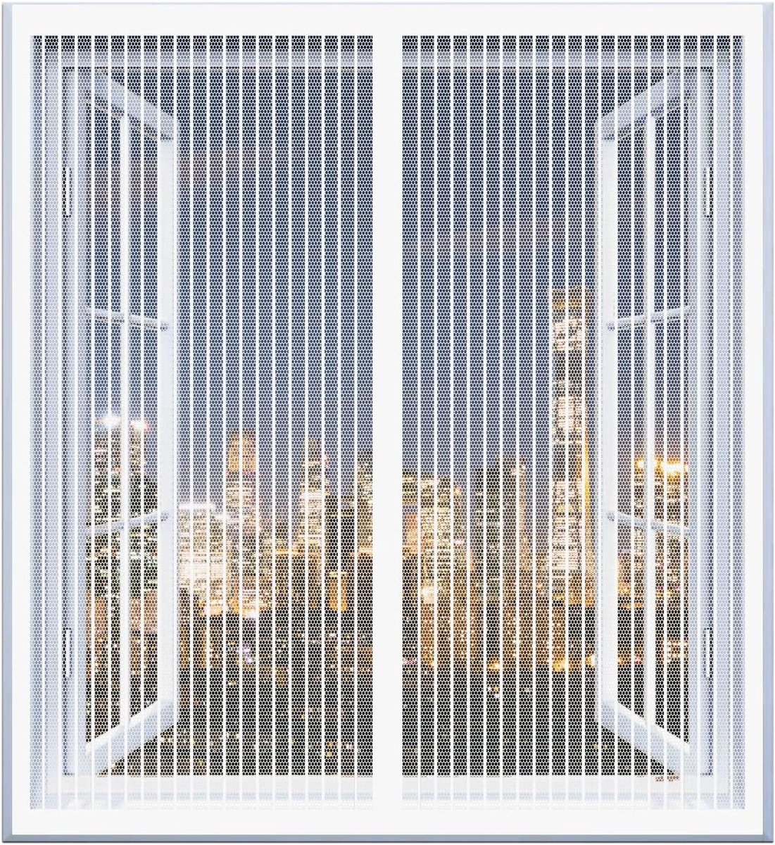 Horizontaal Hor - Vliegenraam Raamhor - Insecten Buiten Houden - Automatische Sluiting - 150 x 120 cm - Wit