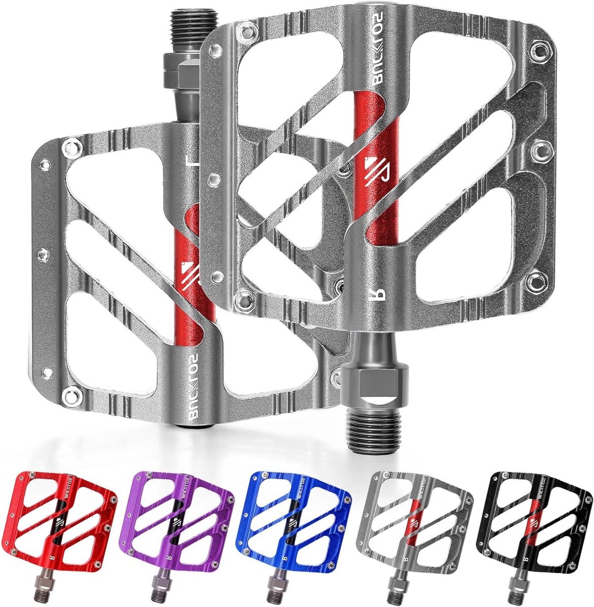 MTB Platte Pedalen - Fietsplatform Pedalen - Veilig Fietsen - 3 Lagers CNC Aluminium - 9/16 inch - Zwart