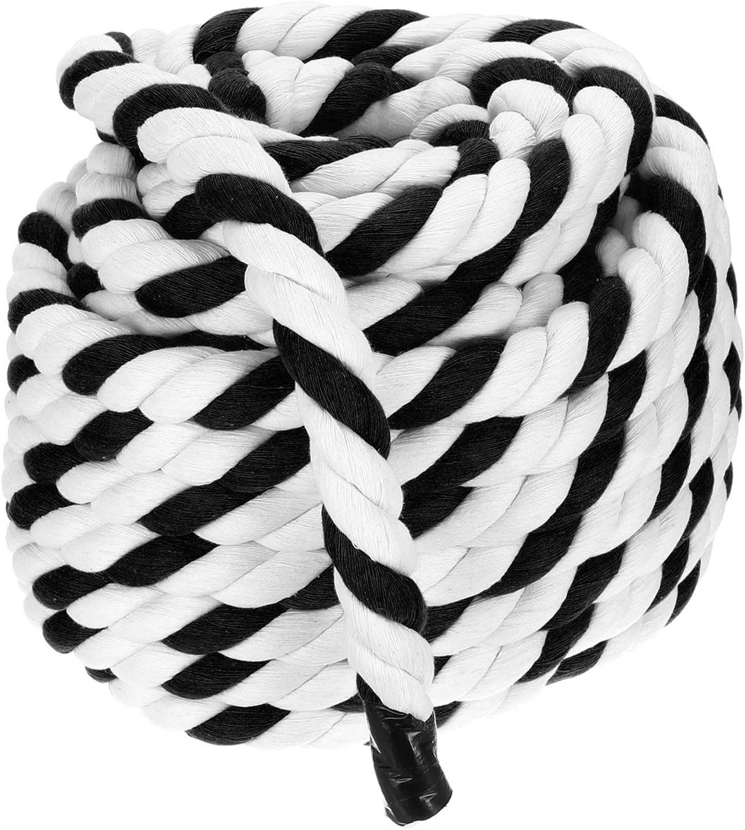 Katoenen Touw - Gedraaid Touw - Ambachten en Decoratie - Drie-strengs Gedraaid - 1 Inch x 50 Voet - Zwart Wit
