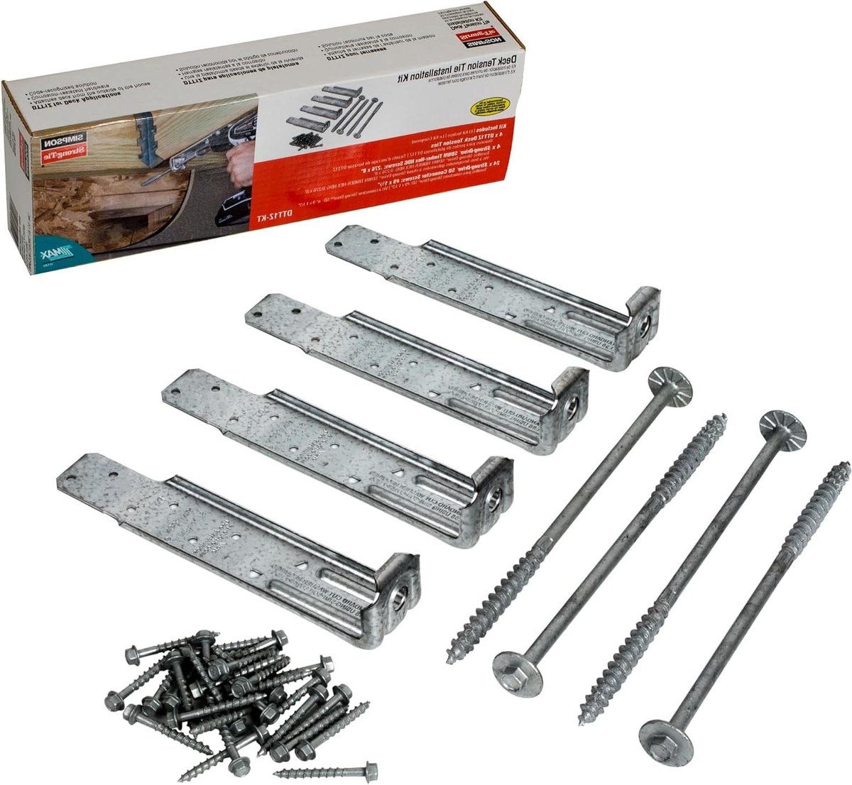 Dek Spanning Tie Kit - Deck Connector - Dek Constructie - 14-Gauge Staal - Pack van 1 - Zilver