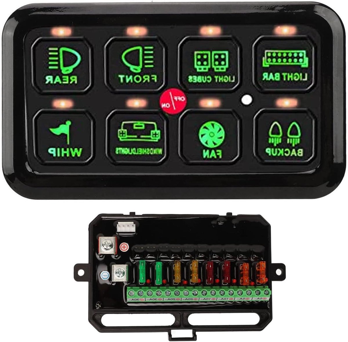 Schakelpaneel - Touch Control Paneel - Voertuig Bediening - Automatisch Dimbaar - 8 Gang - Zwart