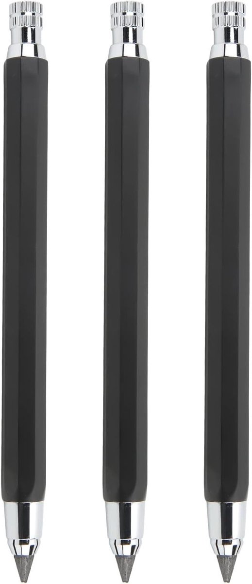 Set van 3 Mechanische Houtbewerkingspotloden 5.6mm - Precisie Marker Gereedschap voor Timmerwerk en Tekenwerk
