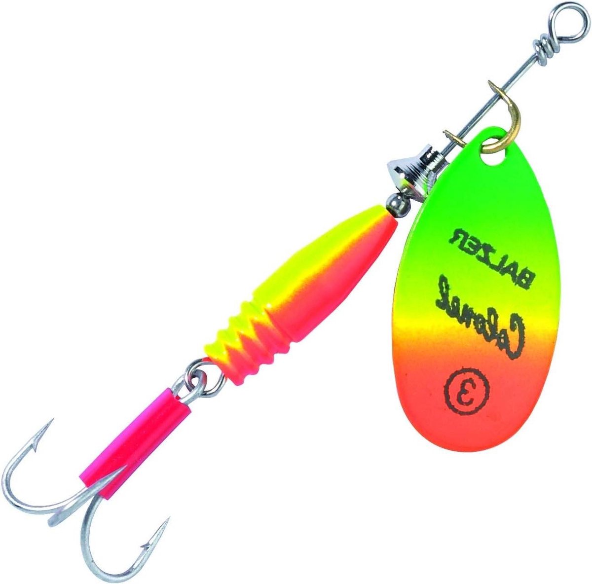 Spinner - Kunstaas Visgerei - Roofvissen Vangen - Driekleurig Spinnerblad - Maat 2 - Rood Geel Groen