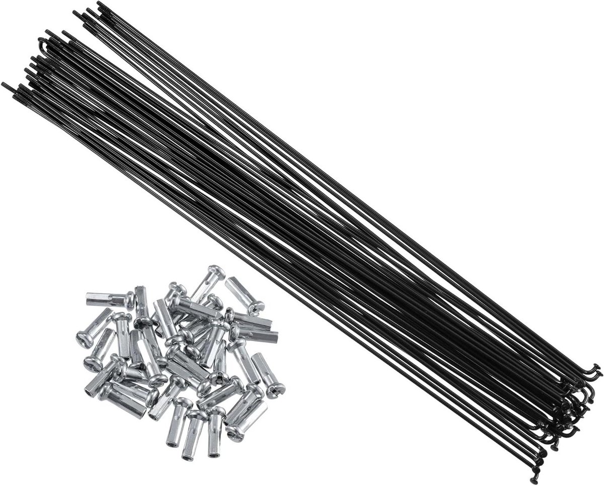 Fietsspaken Set - Wielspaken Motorfiets - Wiel Herstellen - Hoge Taaiheid - 290mm - Zwart