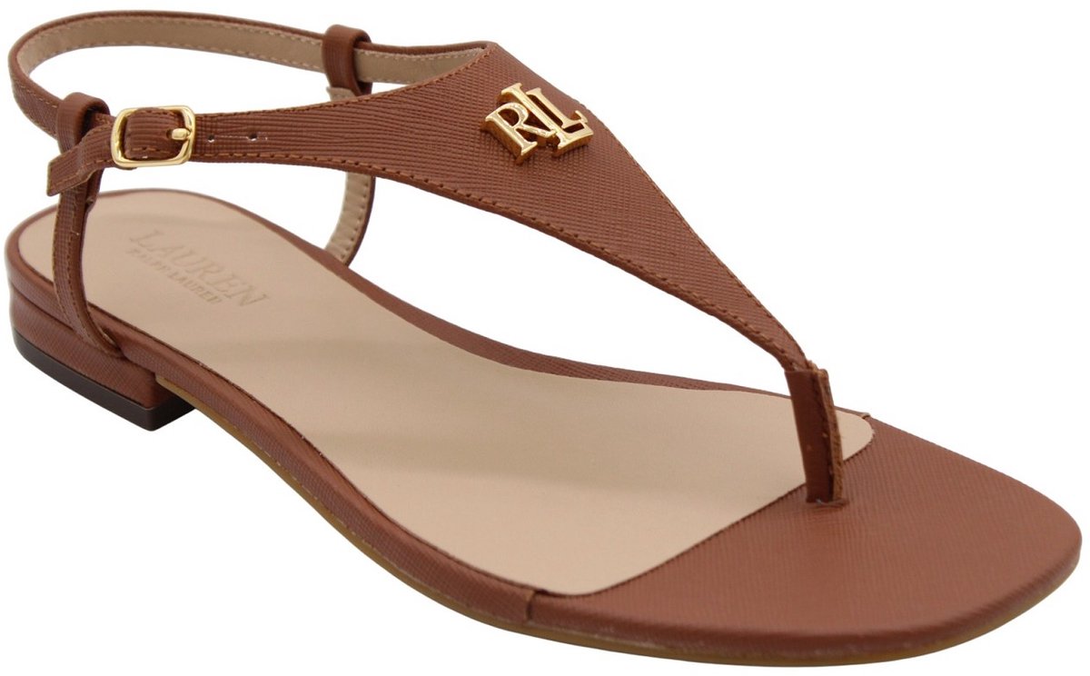 LAUREN RALPH LAUREN Everley 2 Flat Sandal Sandalen Dames Bruin