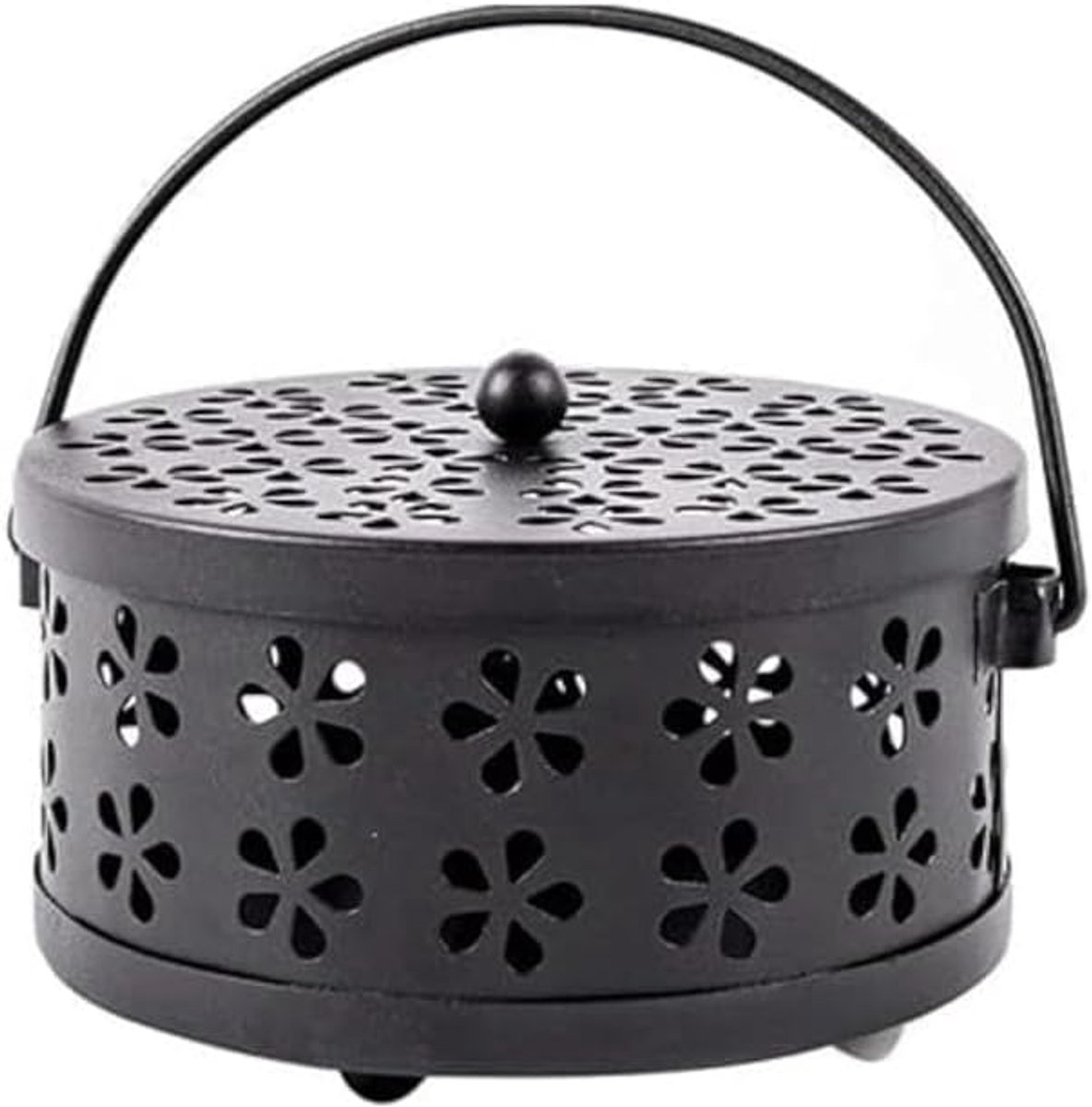 Mosquito Coil Holder - Incense Spiral Holder - Mosquito Coil Censer met Mesh Stand - Hangend Ontwerp - 16.5 x 8.5 cm - Zwart