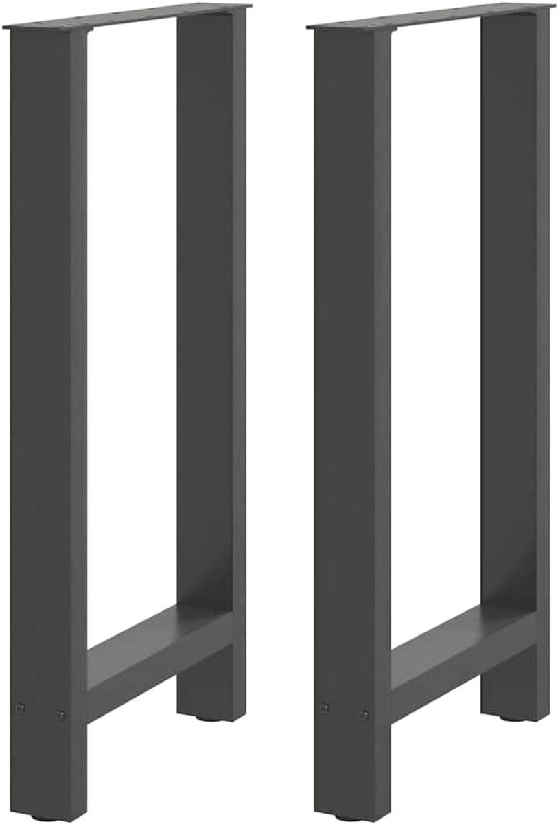 Bartafelpoten - Tafelonderstel Onderstel - Meubels Maken - Verstelbare Voetnivelleerders - 40x90 cm - Antraciet