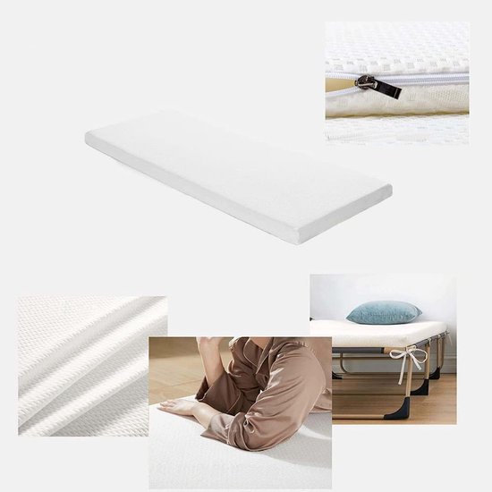 Ergonomisch Schuimmatras - Omkeerbaar Matras - Kamperen Logeerbed - Hoge Dichtheid - 135x200x20 cm - Geel — afbeelding 3