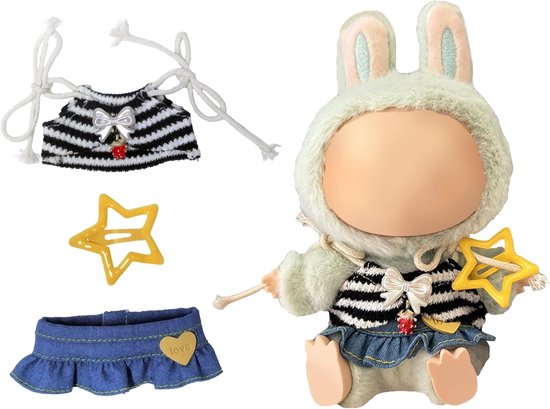 Poppenkledingset - Poppenoutfits Poppenkleding - Poppen Aankleden - Handgemaakte Stijlvolle Sets - 17 cm - Groen — afbeelding 4