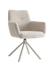 Furnihaus - Wald - Draaibare - Eetkamerstoel met armleuning - Beige - 360°
