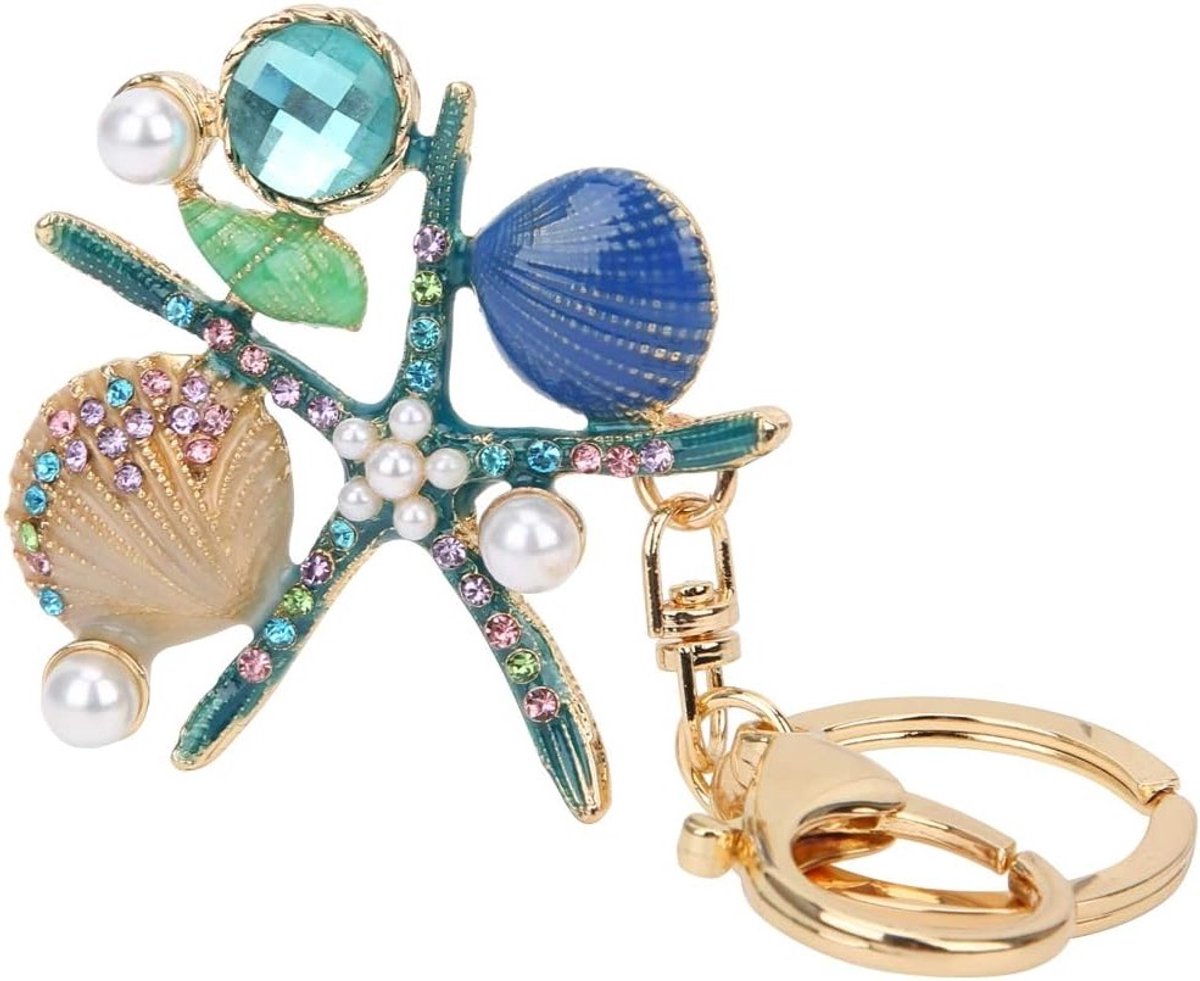 Sterrenvis Sleutelhanger met Kristallen Afwerking voor Strandtassen en Sieraden - Unisex Accessoire voor Sleutels en Tassen