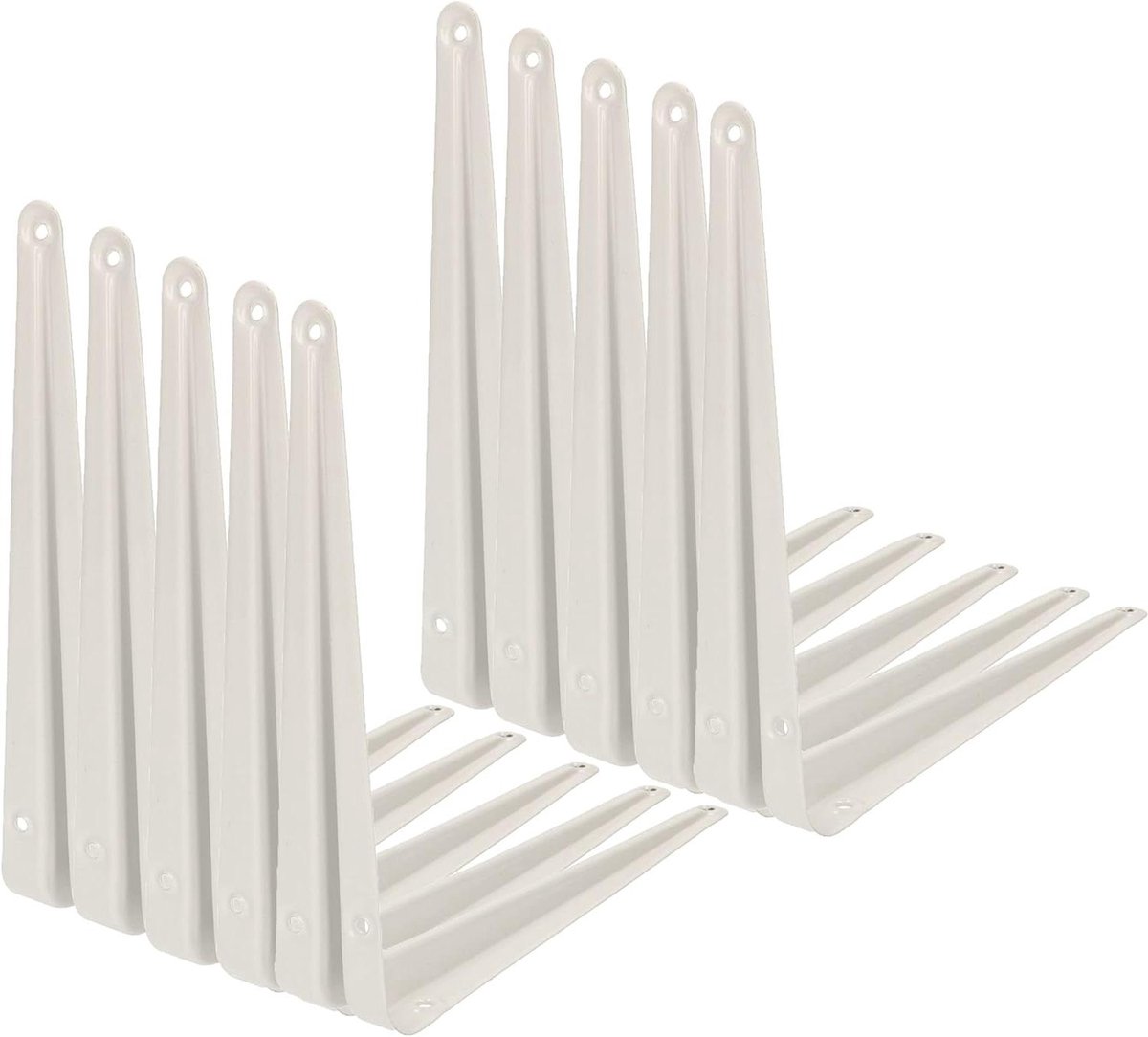 Plankhouders Set - Wandsteunen Hoekbeugels - Planken Monteren - Stabiele Ondersteuning - 200x150 mm - Wit
