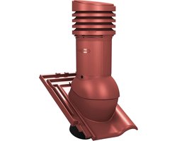 Parotec Dakdoorvoer EVO DN125 voor Koramic - L15 (Langenzenn) dakpan - Ventilatieschoorsteen - Ventilatiedoorvoer (RAL 3009 - Rood)