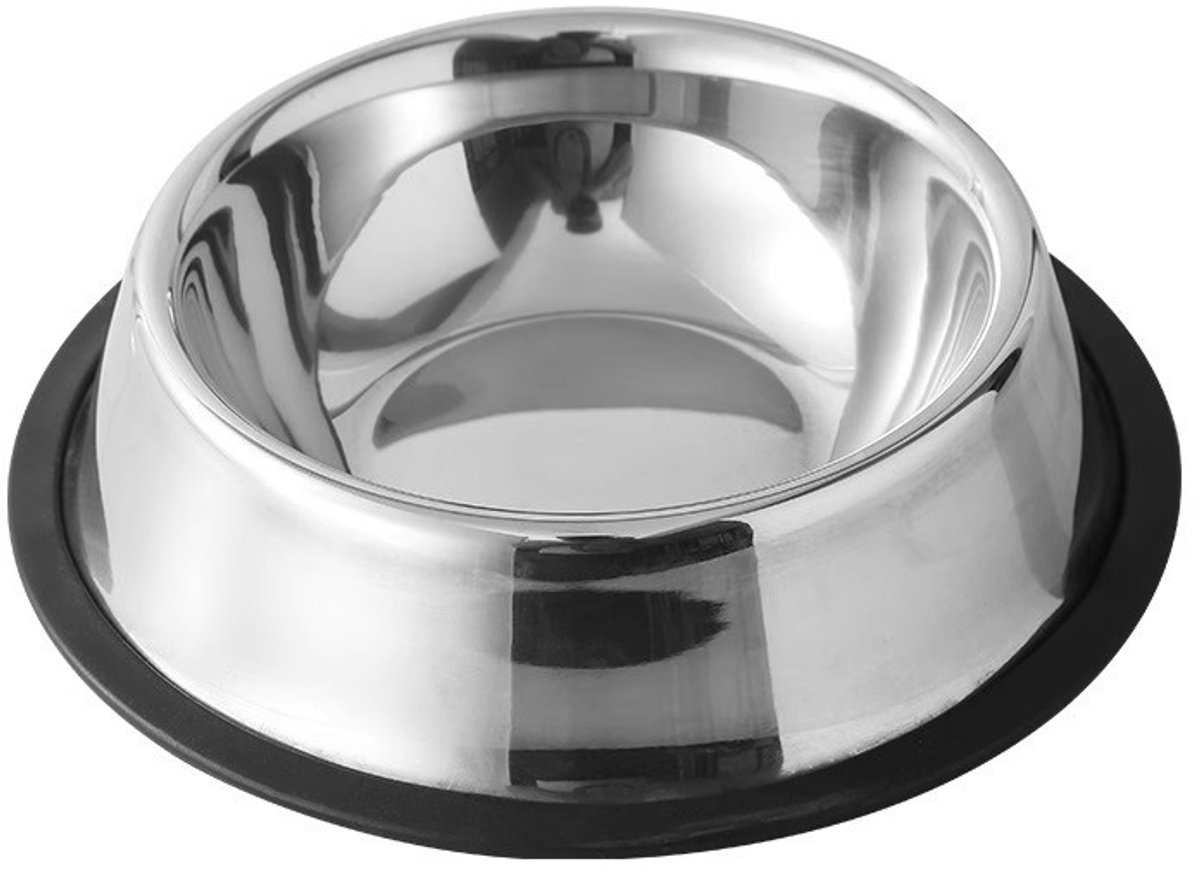 OLOEY Roestvrijstalen anti-kantelbak voor honden–Robuuste-morsbestendige hondenbak met afneembare rubberen voet–Duurzame-16oz