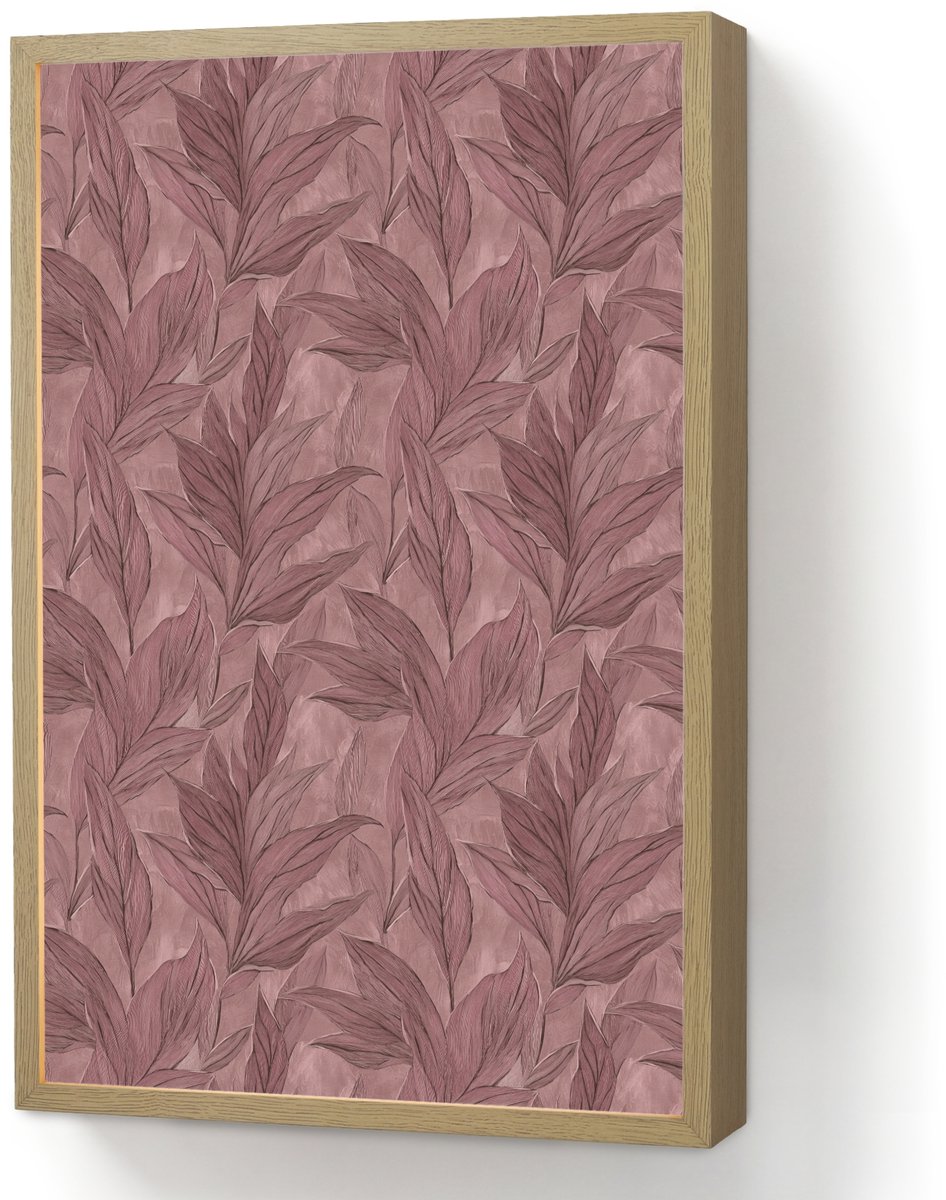 Wandlamp 40x60 cm - Oplaadbaar - Bladeren - Patroon - Paars - Wandlampen binnen woonkamer - Slaapkamer lamp - Decoratieve nachtlamp - Vloerlamp draadloos