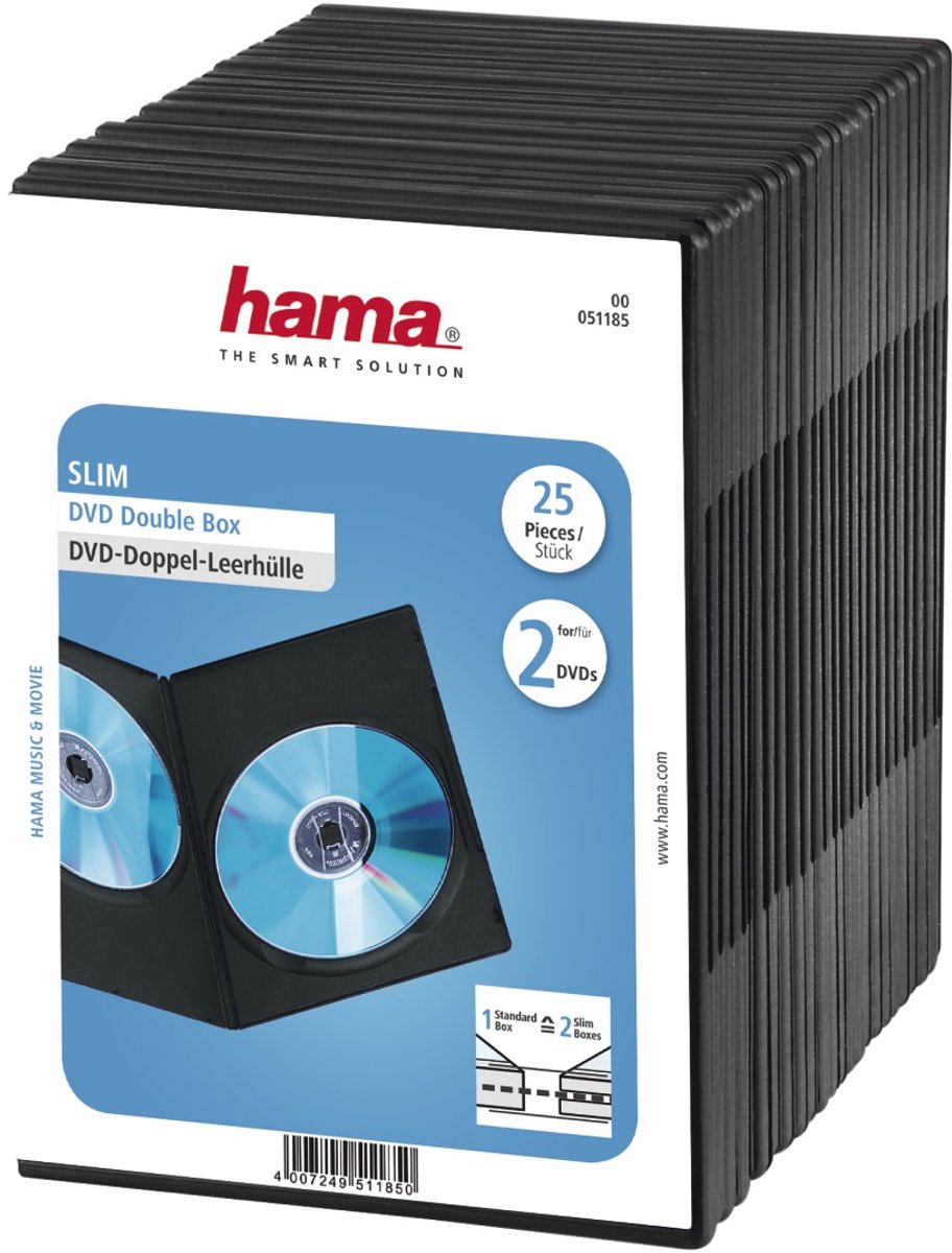Hama Slanke Dvd Dubbele Jewel Case 51185 25 Eenheden Zwart