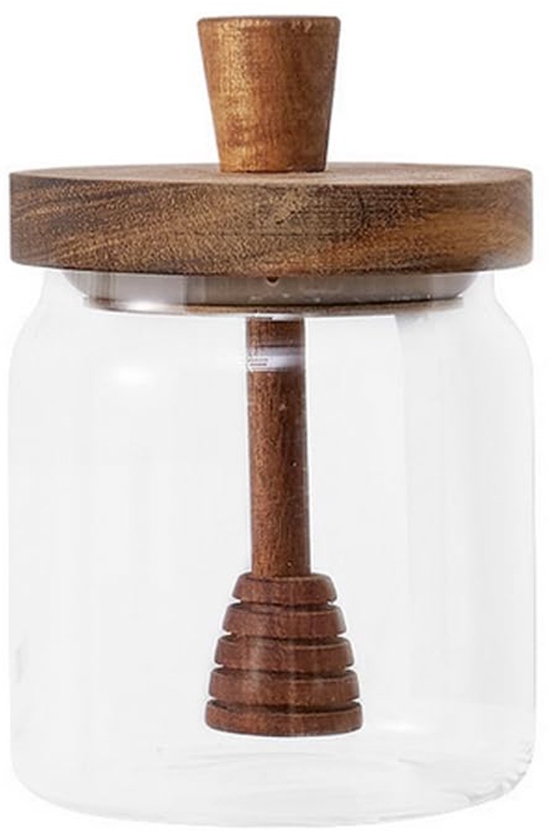 Honingpot – Keukengerei – Voorraadpot – 400 ml – Glas – Bruin