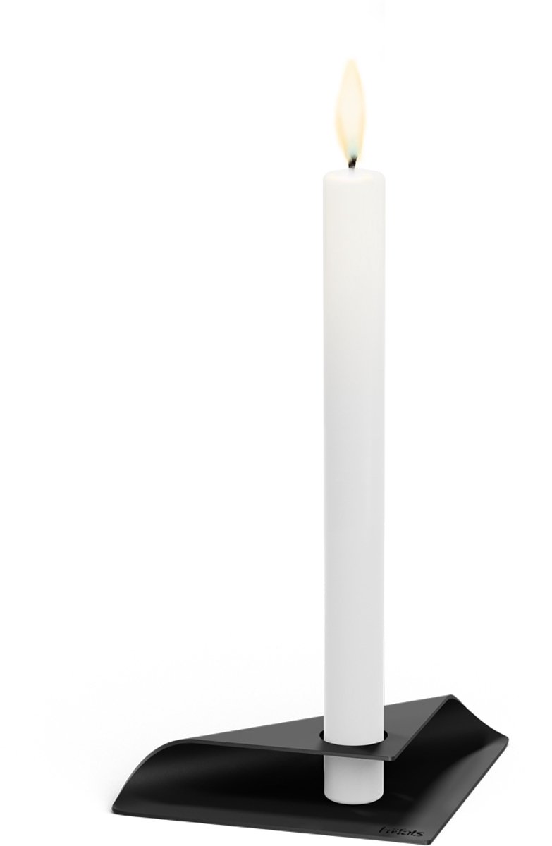 höfats SQUARE CANDLE Kandelaar 1pack zwart Roestvrijstalen kandelaar voor staafkaarsen