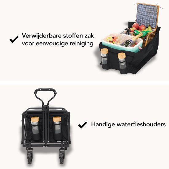 Bolderkar Opvouwbaar - Strandkar - Trekkar - Ruimtebesparend van Bolderkar Opvouwbaar — afbeelding 3