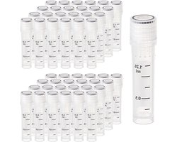 Cryovials Steriele Buisjes - Laboratoriumflesjes Opslag - Opslag Bij Lage Temperatuur - Autoclaveerbaar Invriesbaar - 2 Ml 200 Stuks - Transparant