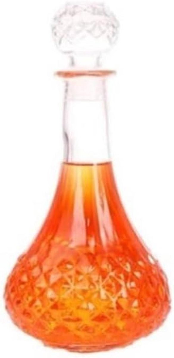 Glazen Karaf - Drank Dispenser - Wijn Beluchten - Druppelvrij Schenken - 500 ml - Transparant