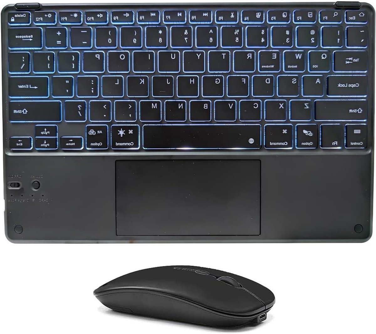 Draadloos Toetsenbord - Verlichte Toetsen - Tablet Productiviteit - Met Touchpad - 30 cm - Zwart