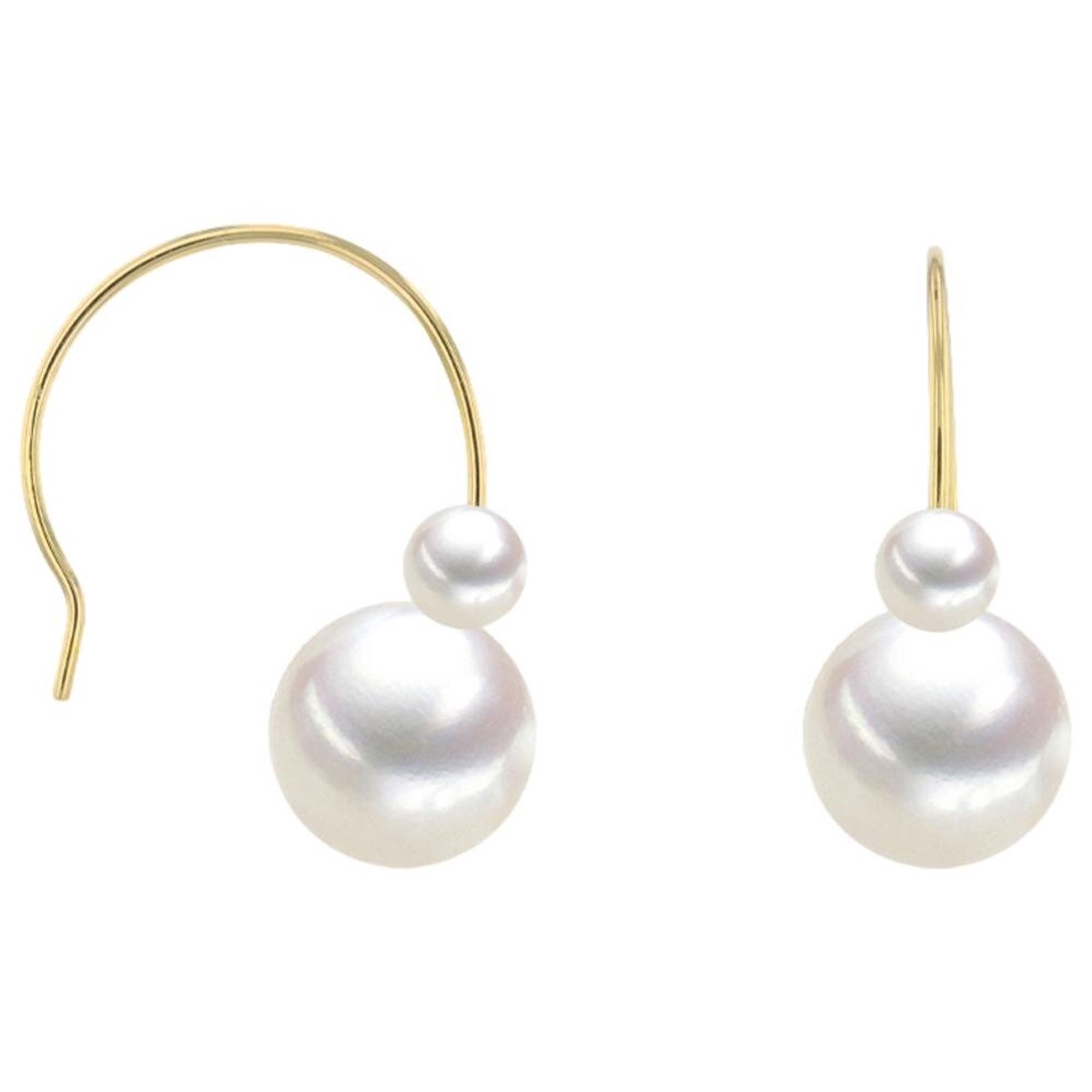 Luna-Pearls - 311.2100 - Oorbellen - Dames - 18K Geelgoud - Zoetwater gekweekte parel 3-8 mm