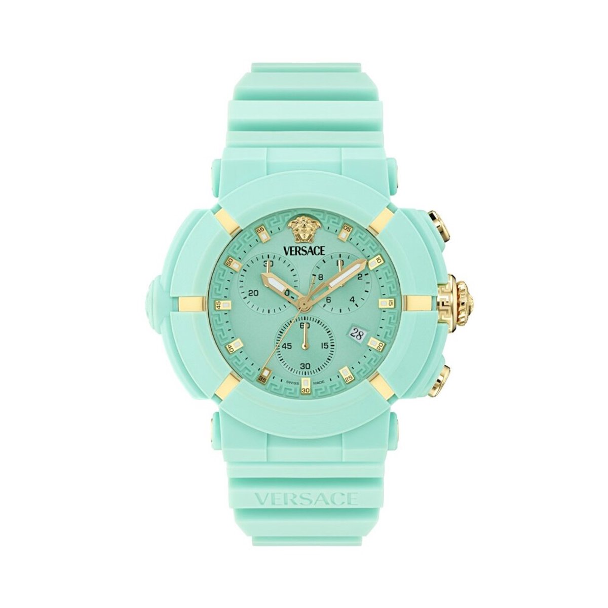 Versace Real Active Chr VE0L00325 Horloge - Kunststof - Blauw - Ø 45 mm