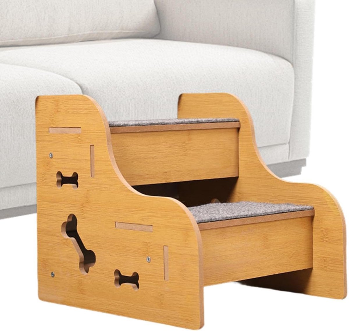 Hondentrap - Oprijhelling puppy - Huisdieren helpen - Vermindert gewrichtsbelasting - 30 x 30 x 30 cm - Grijs