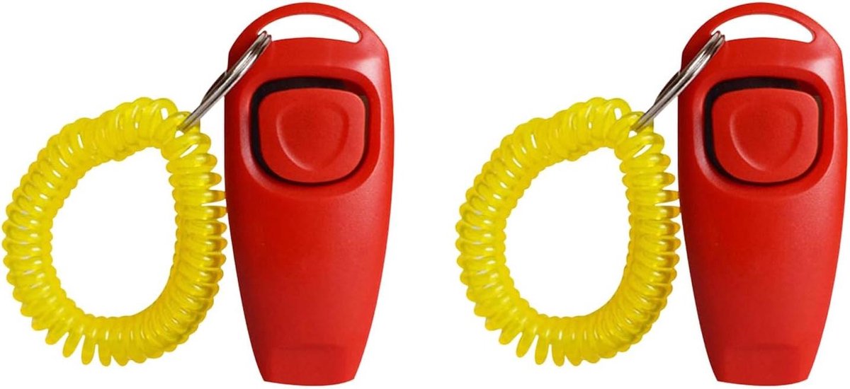 Training Clickers Fluitjes - Huisdier Gehoorzaamheid - Hondentraining Tool - 2-in-1 Functie - Set van 2 - Meerdere Kleuren