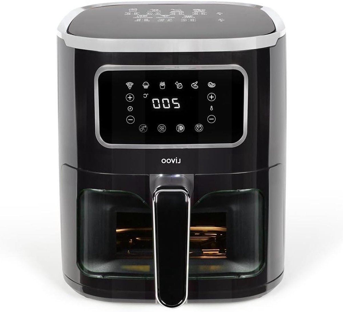 Olievrije Friteuse - Airfryer Gezond - Gezond Frituren - 6 Kookprogramma's - 5 Liter - Zwart