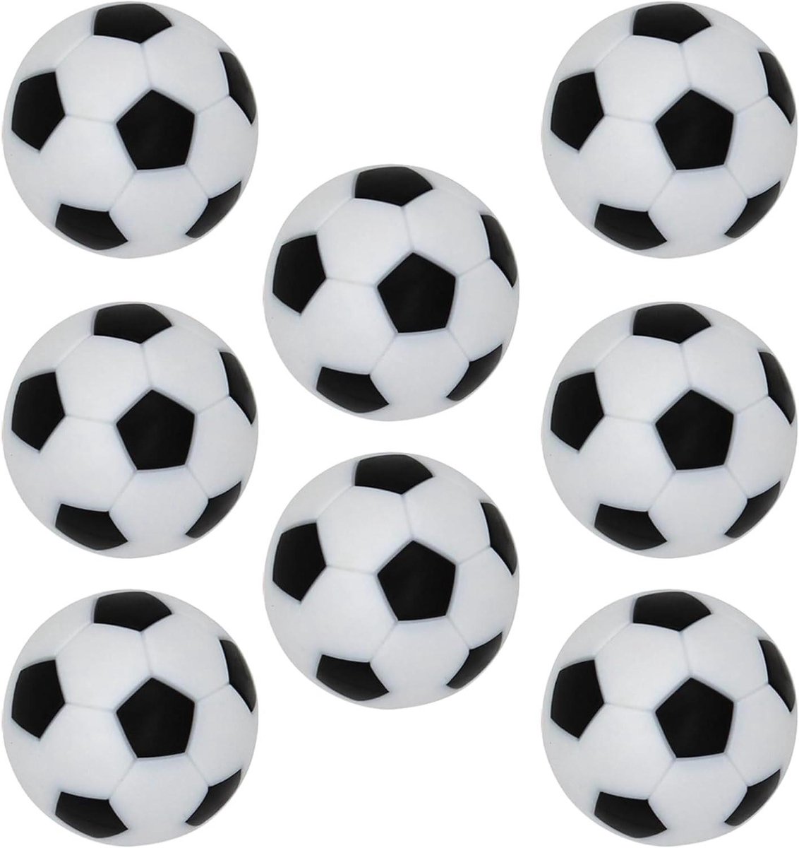 Tafelvoetbal Ballen - Kickerballen Set - Spelonderbreking Speel - Robuust ABS Kunststof - 32 mm 8 Stuks - Zwart Wit