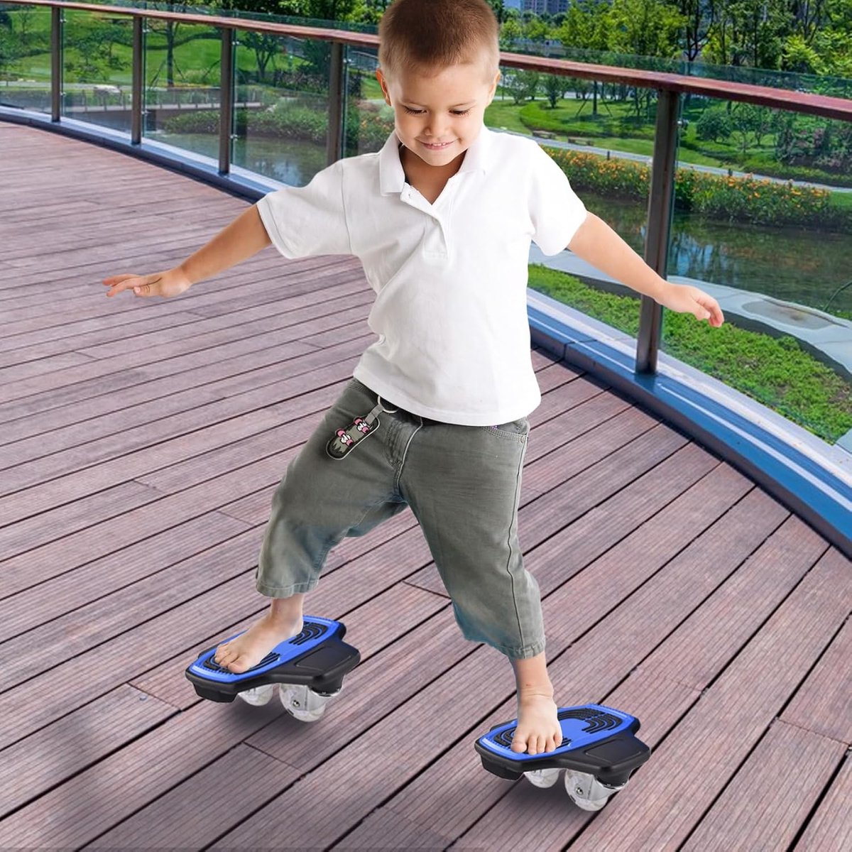 Split Skate Plates - Outdoor Skates - Stadsverkenning - Flexibel Ontwerp - 24x26cm - Blauw