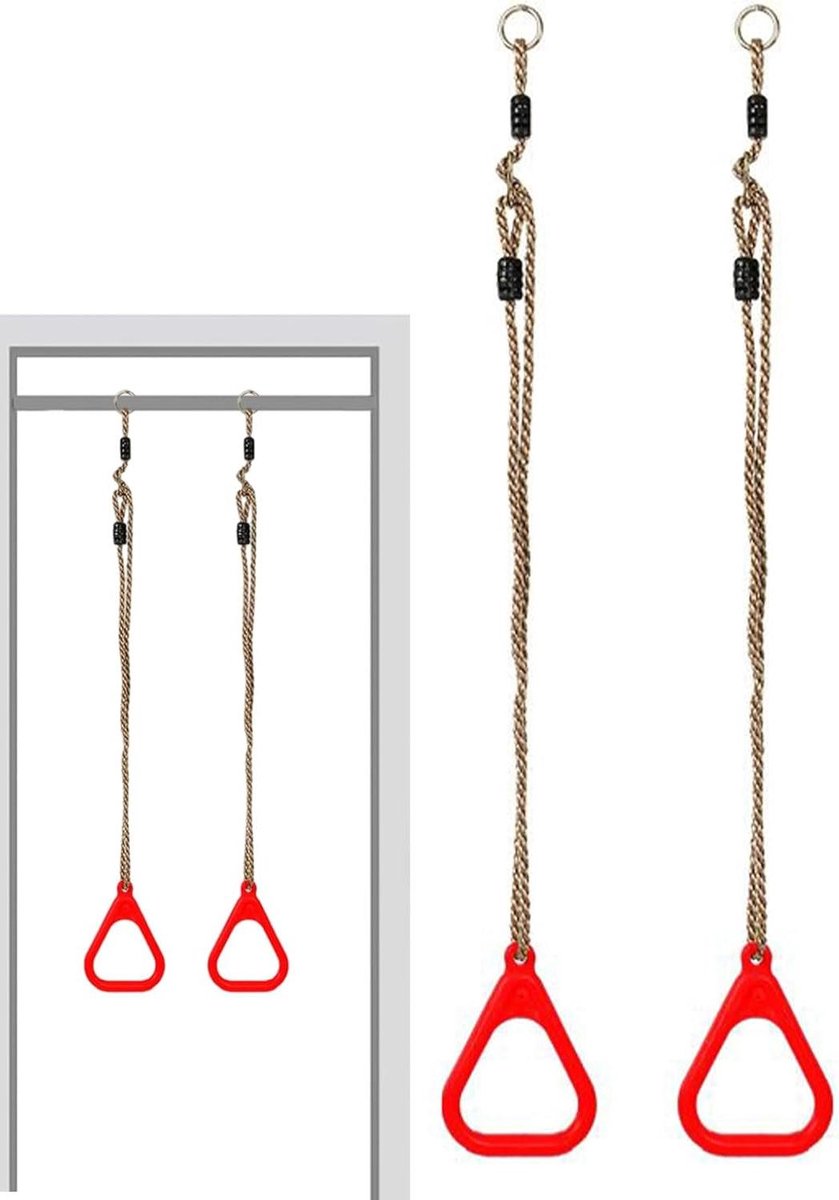 Turnringen Kinderen - Fitness Ringen - Kracht Training - Antislip Ontwerp - Verstelbaar 120-200cm - Willekeurige Kleur