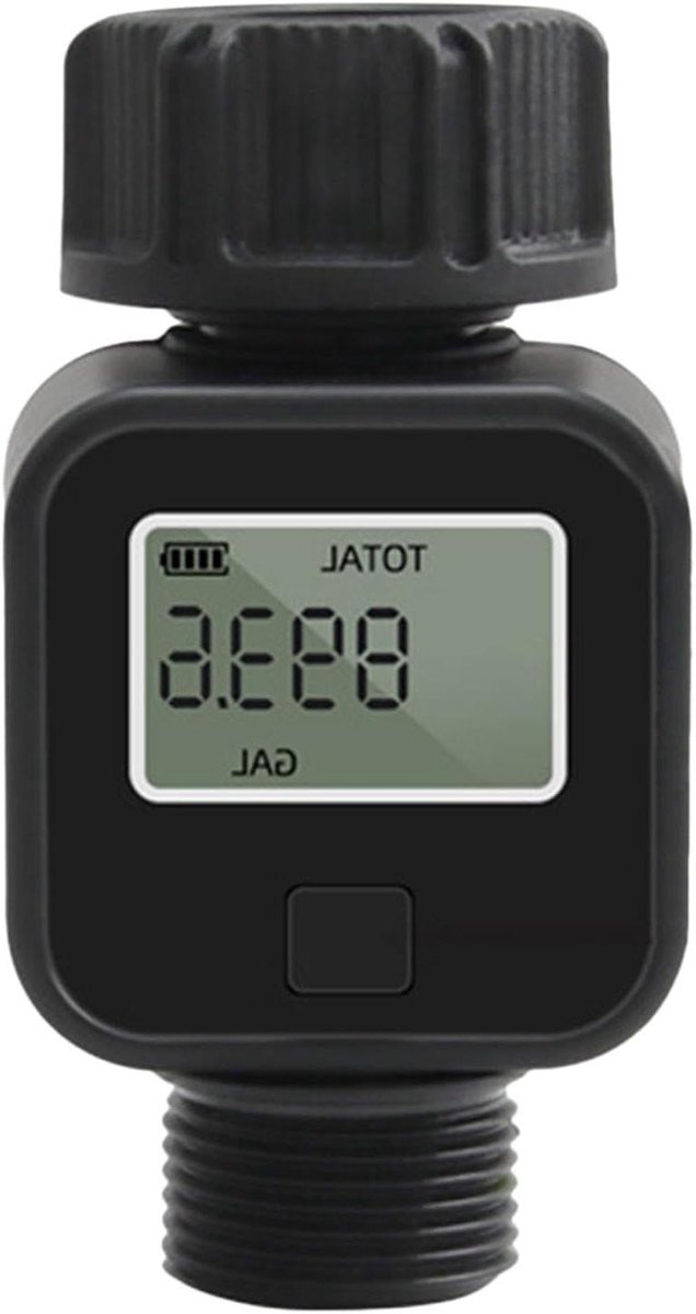 Tuinslang Watermeter - Waterverbruik Meter - Efficiënt Water Geven - Nauwkeurige Flow Meting - 3/4 inch - Zwart