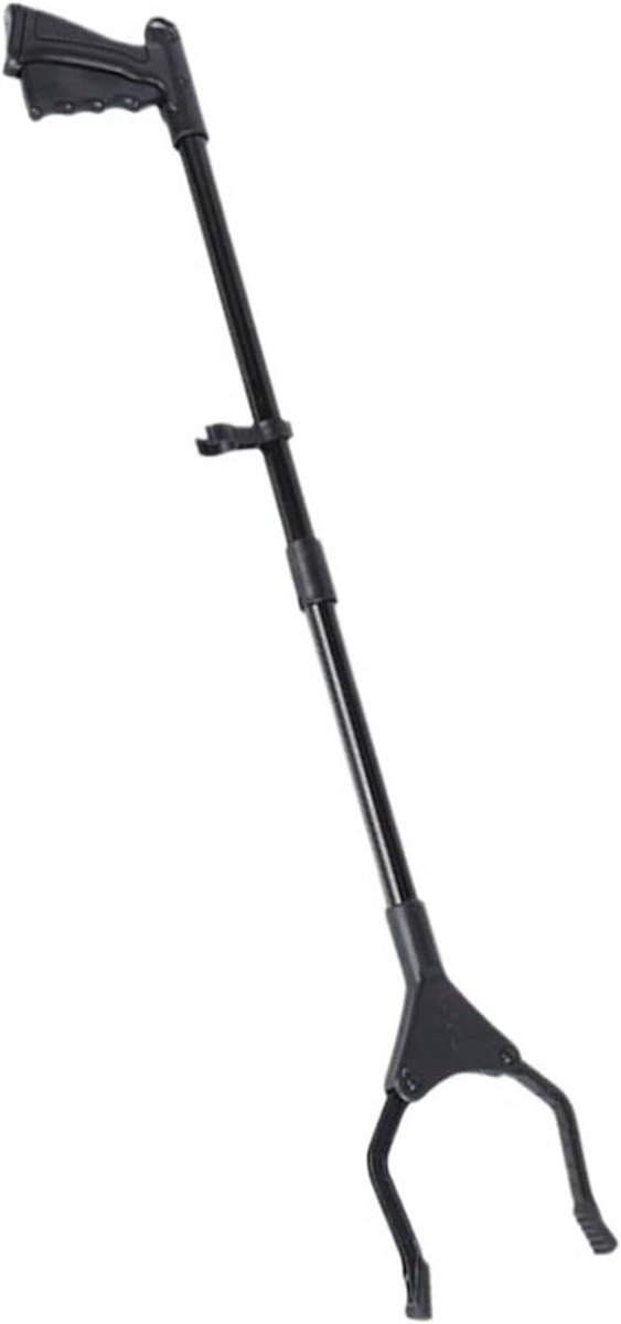 Afvalprikker Grijpstok - Grijper Reacher Tool - Voorwerpen Oppakken - Roterende Kaak Magneet - 80 cm - Zwart Geel