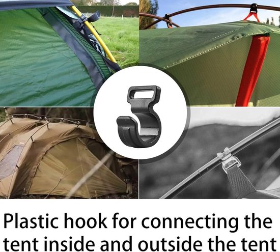Tent Clips - Tent Haken - Tent Stabiliseren - Slijtvast Materiaal - 10 stuks - Zwart — afbeelding 4