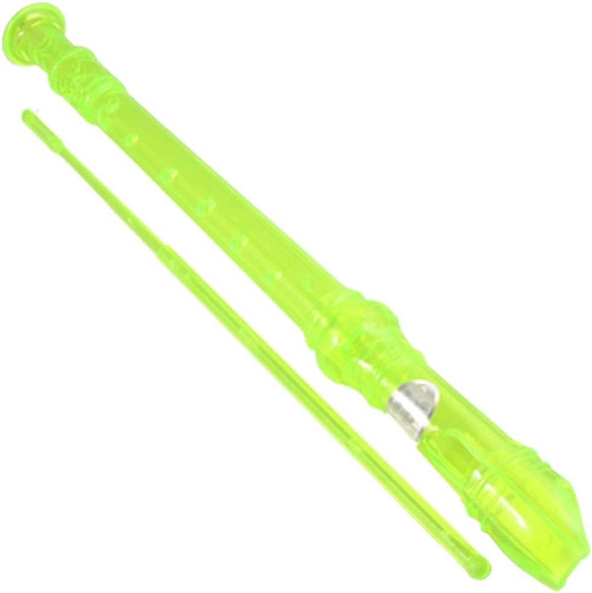 Sopraan Fluit Recorder - Kinderfluitje Plastic - Muziek Leren Spelen - 8 Gaten Ontwerp - 32 cm - Geelgroen