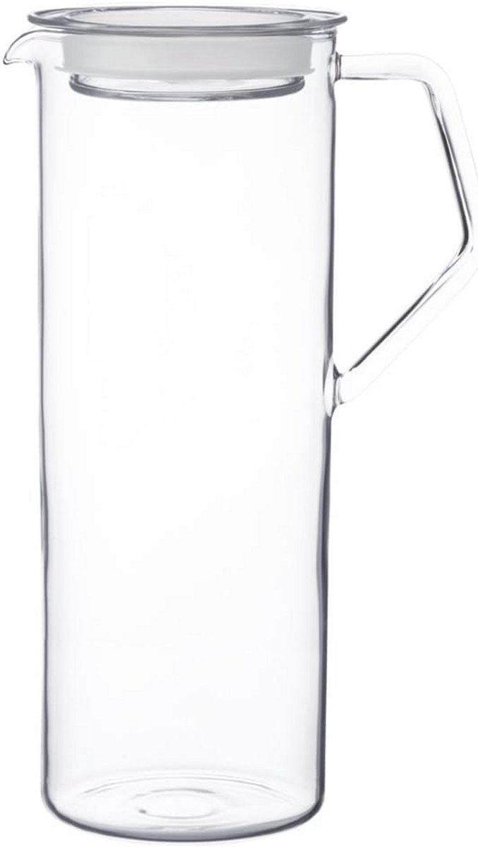 Glazen Waterkan met Hittebestendig Glas en Siliconen Deksel 1.2 L