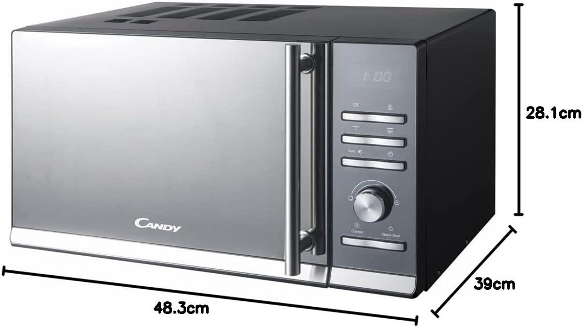 Magnetron met Grill - Compacte Oven - Snel Koken - Gecombineerde Functies - 23 Liter - Zwart