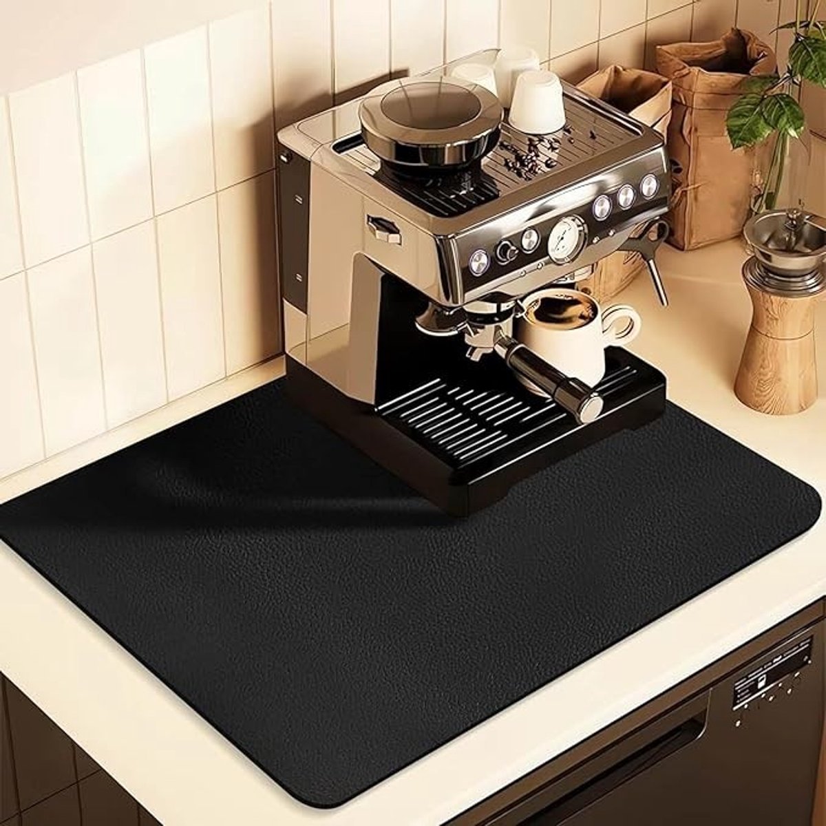 Afdruipmat voor koffiemachine - 60x40 cm - Zwart
