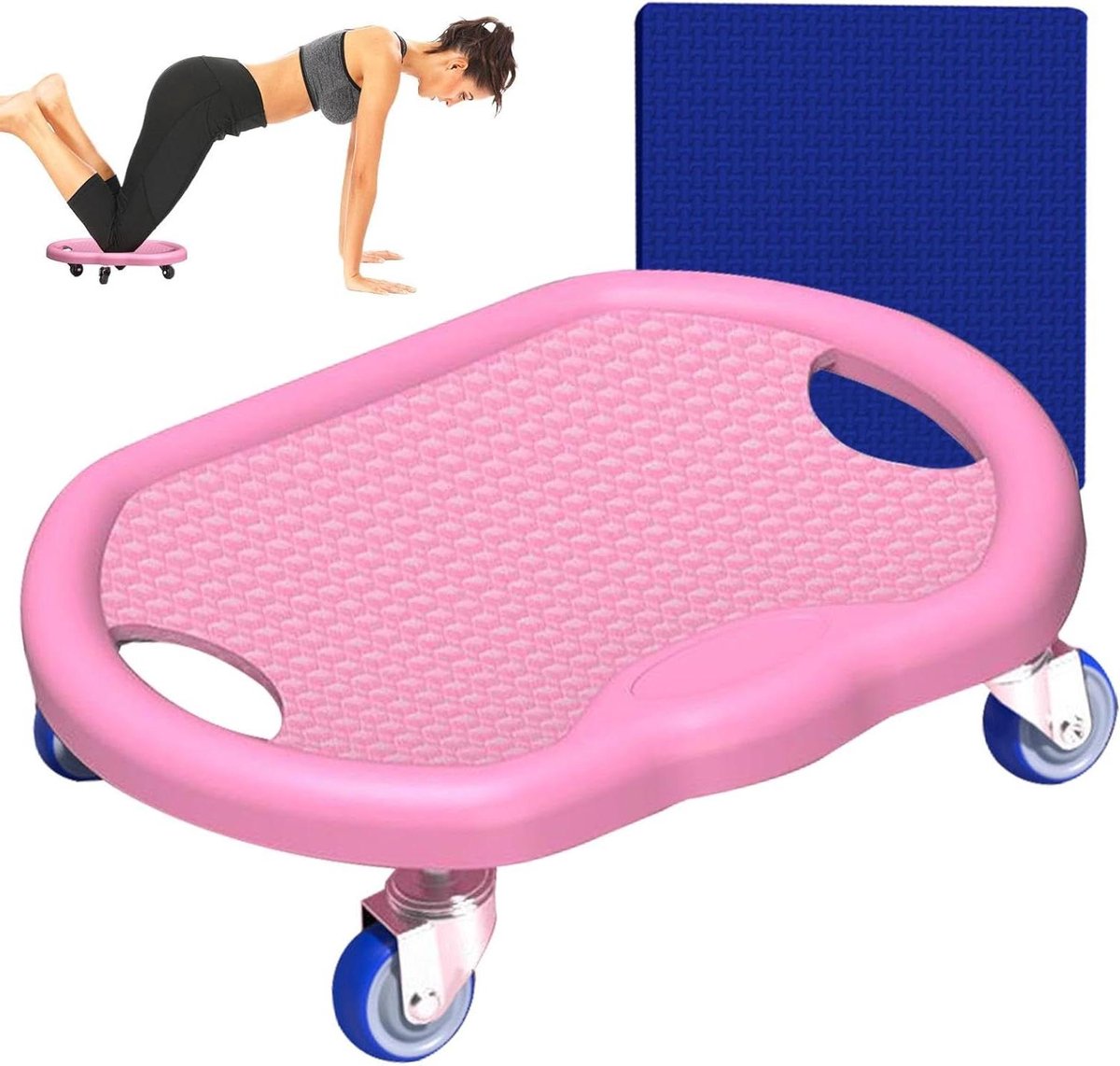 Buikspier Wiel - Fitness Wiel - Thuis Training - Stil Ontwerp - 33 x 28 x 6 cm - Roze