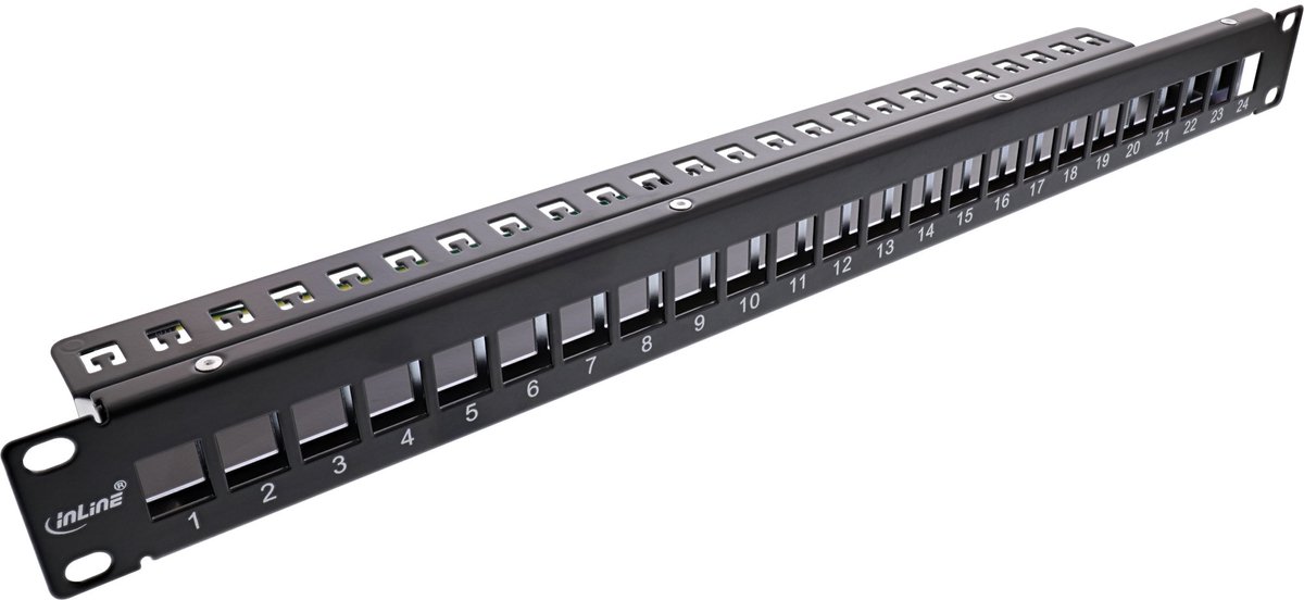 InLine® Blanco patchpaneel 19 (48.26cm), 24-poorts, 1U, zwart