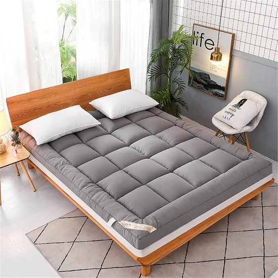 Draagbaar Gastenbed - Oprolbare Matras - Comfortabel Slapen - Lichaamsconform Ontwerp - 135x200cm - Grijs van Draagbaar — afbeelding 5