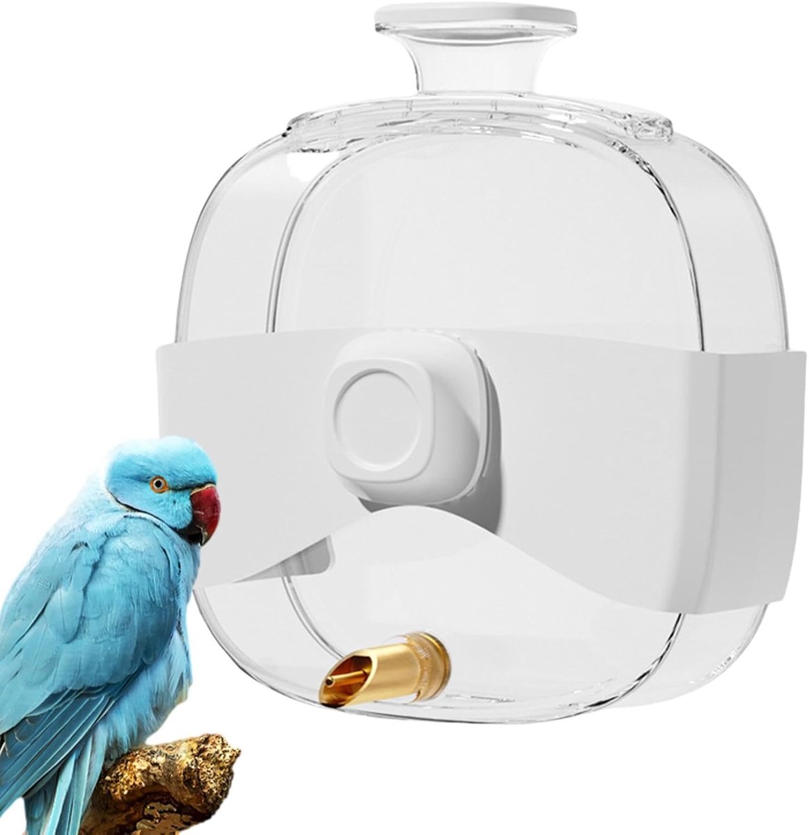 Vogelwaterdispenser - Drinkbak Vogelkooi - Automatisch Vullen - Eenvoudige Installatie - 12.6 x 14 cm - Wit