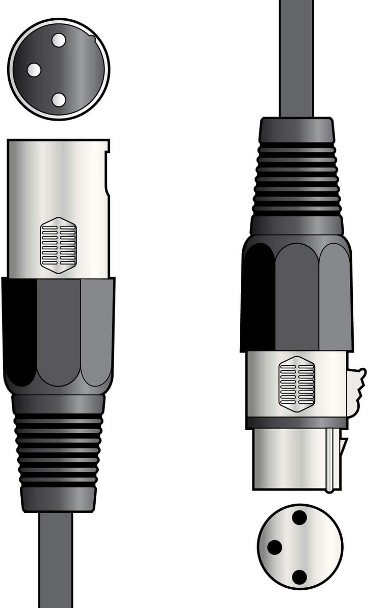 Professionele DMX Verlichtingskabel 20 meter XLR Plug naar Socket